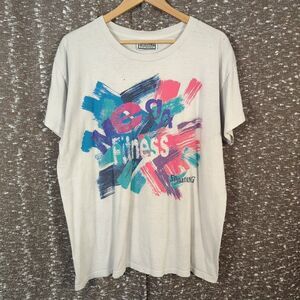 Vintage Spalding Mega Fitness Abstract Single Stitch T-Shirt‎ Size L/XL